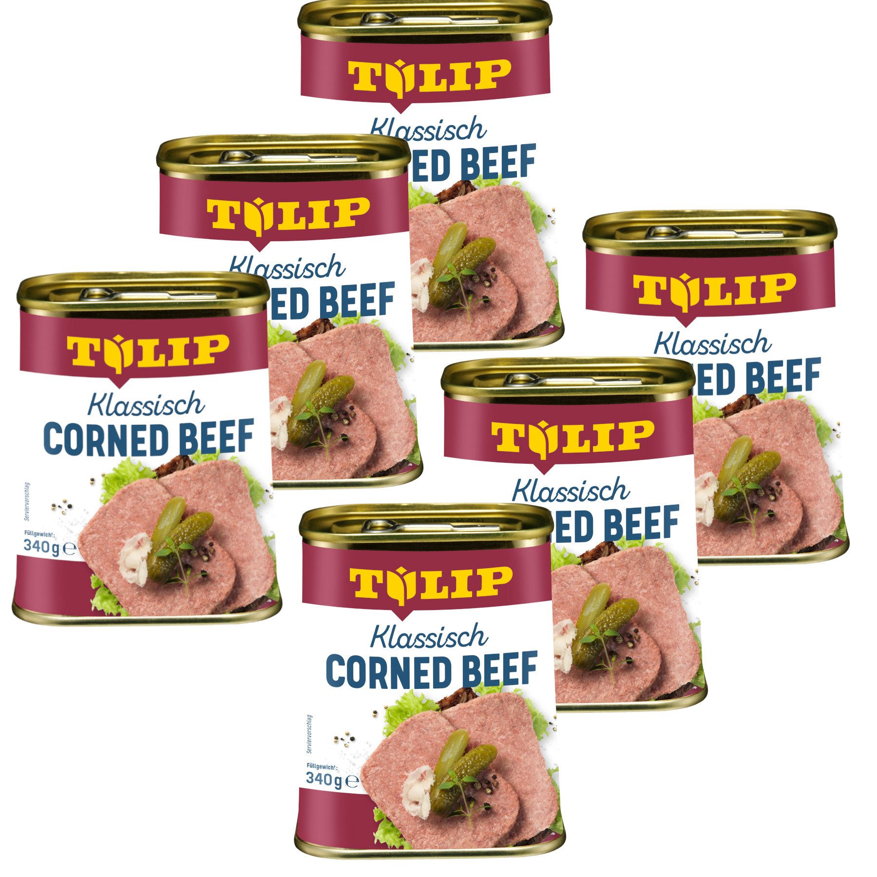 TULIP Wurstkonserve 340g Corned Beef Delikatesse Proteinquelle Rindfleisch, 340 g, (Packung)