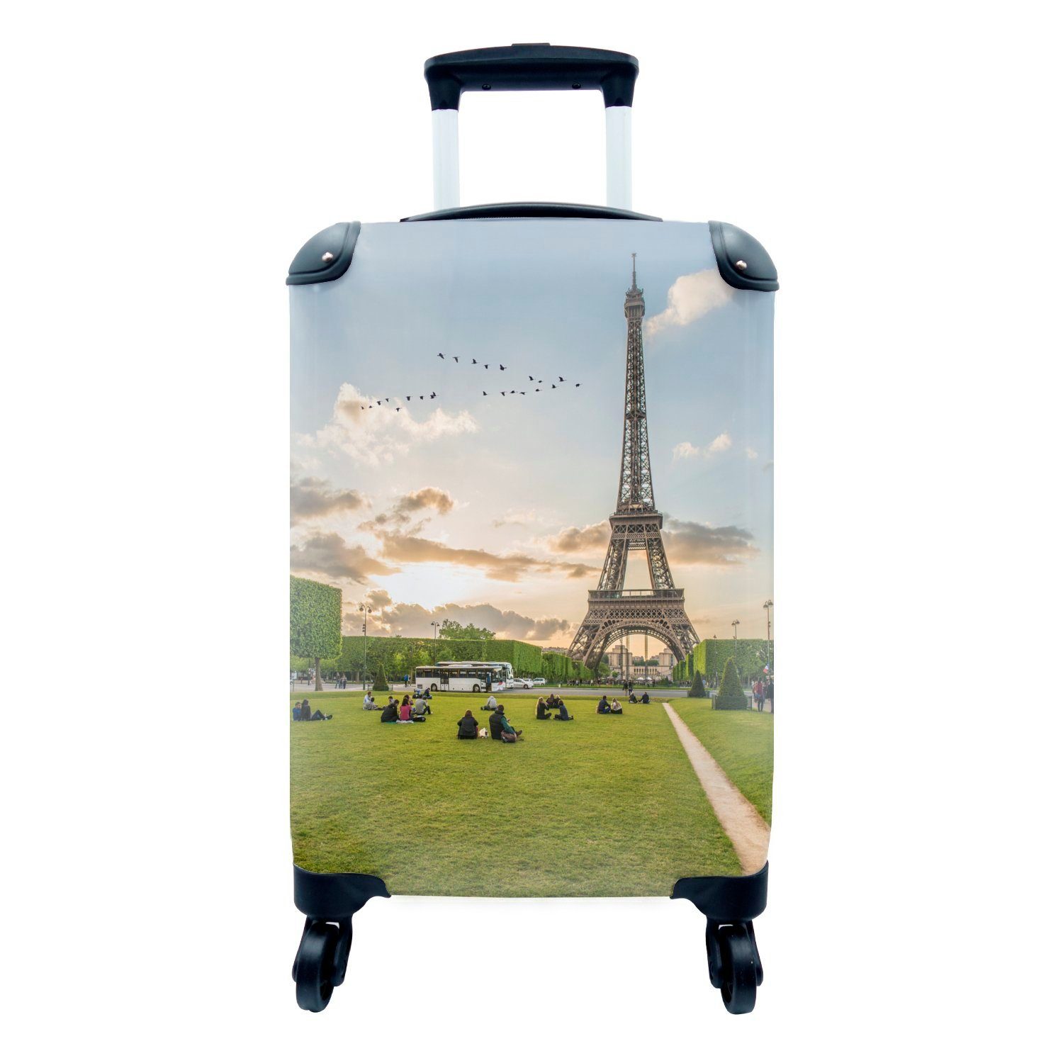 MuchoWow Handgepäckkoffer Frankreich - Eiffelturm - Licht, 4 Rollen, Reisetasche mit rollen, Handgepäck für Ferien, Trolley, Reisekoffer