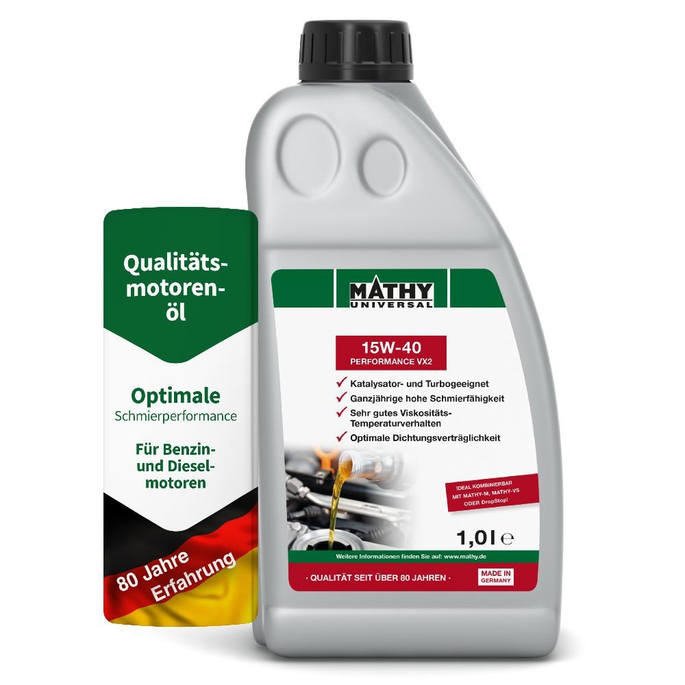 MATHY Motoröl MATHY SAE 15W-40 Performance VX2 1,0 l, (1-tlg), Mineralisches Motoröl
