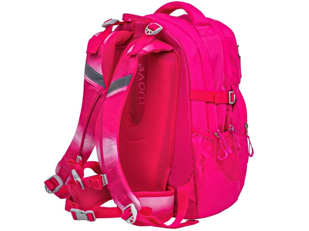 Wave Schulrucksack Infinity, Schultasche, ab Schule, Ombre Set Light 5. Klasse, Regenhülle mit Pink weiterführende