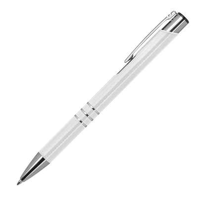 Livepac Office Kugelschreiber 50 Kugelschreiber aus Metall / vollfarbig lackiert / Farbe: weiß (matt