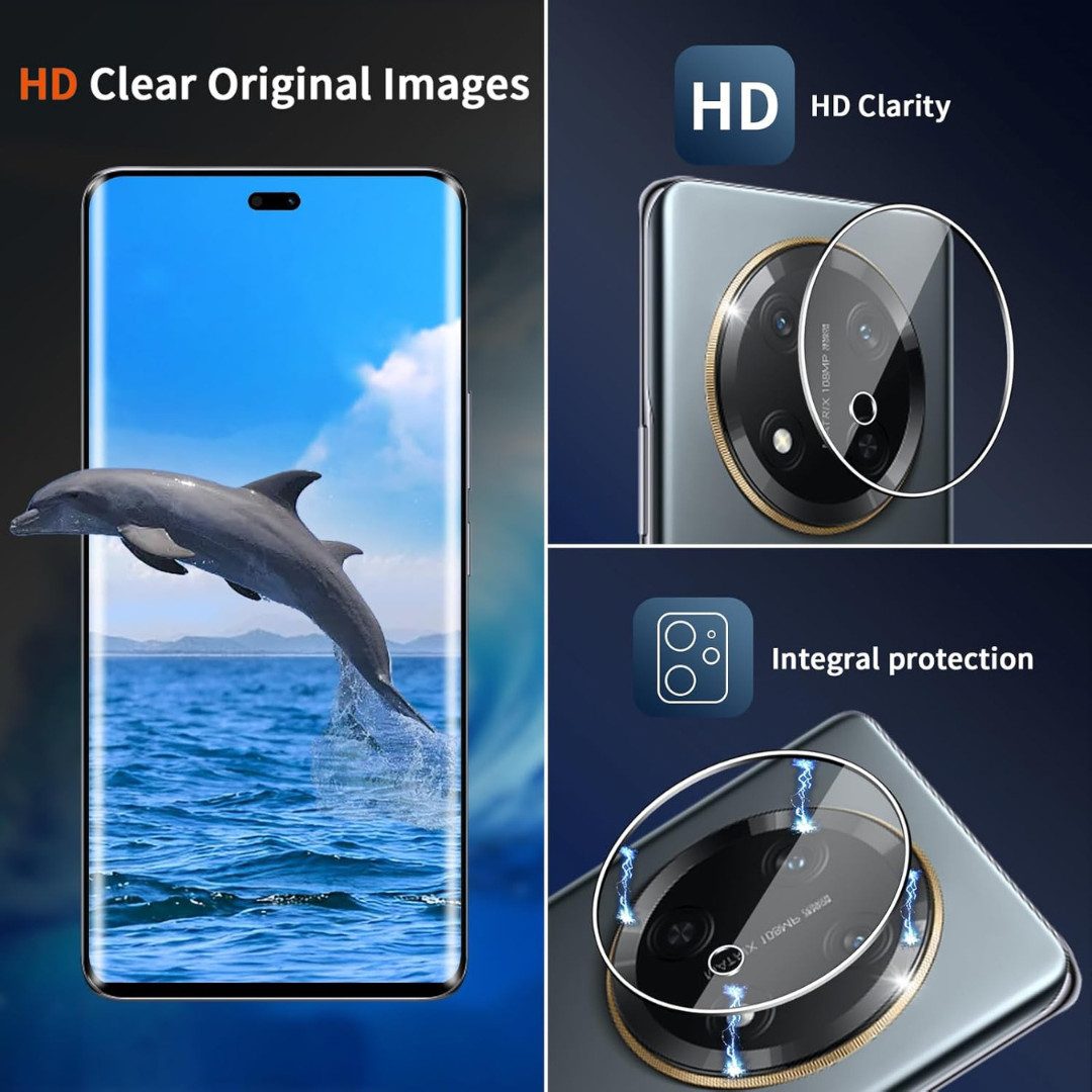 SmartUP Displayschutzglas 2X Schutzglas für Honor Magic 7 Lite Panzerfolie Display Kamera Full für Honor Magic 5 Lite, 9H Hartglas – Bild 5 von 5