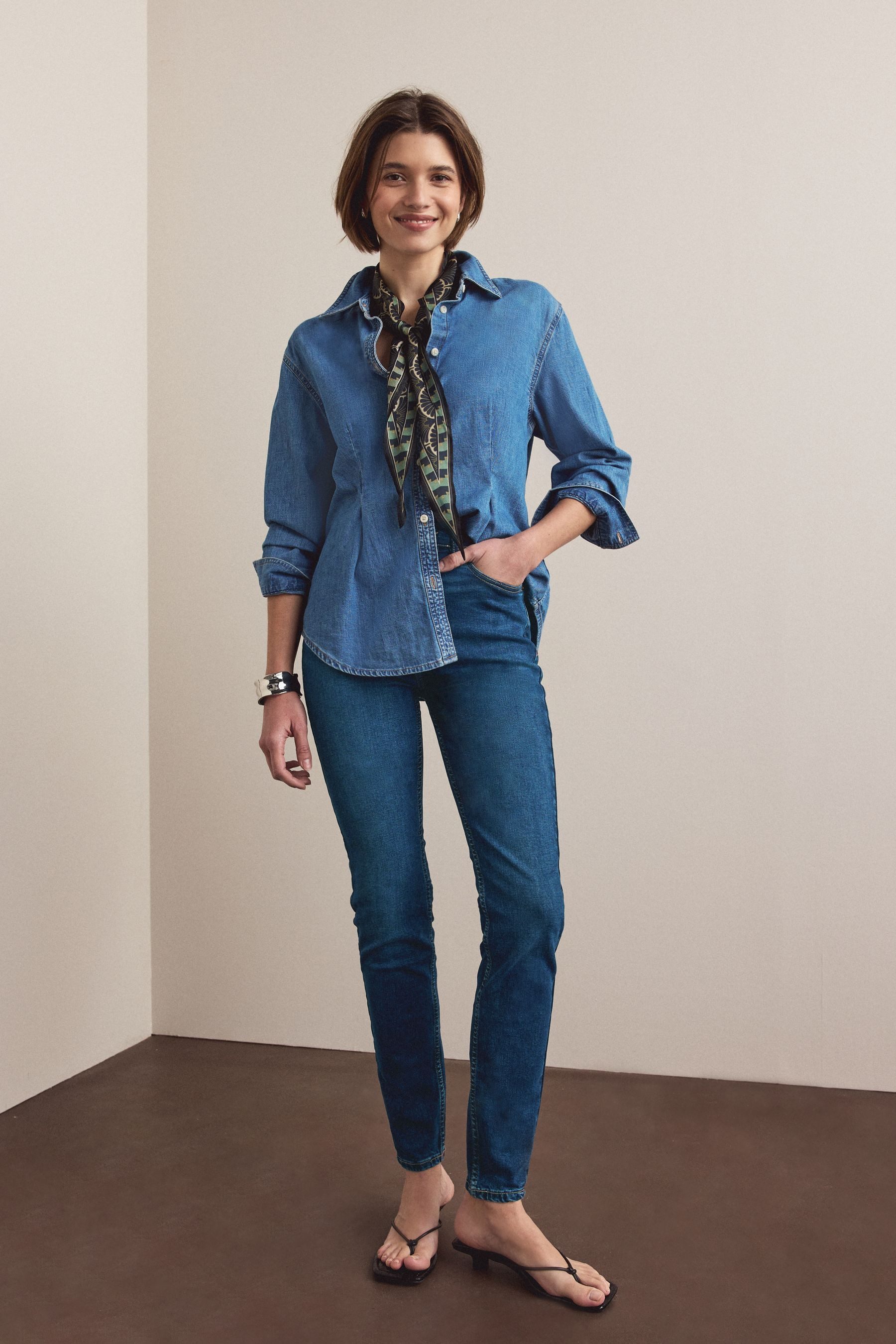 Next Skinny-fit-Jeans Skinny Fit Stretch-Jeans, Kurzgröße (1-tlg)