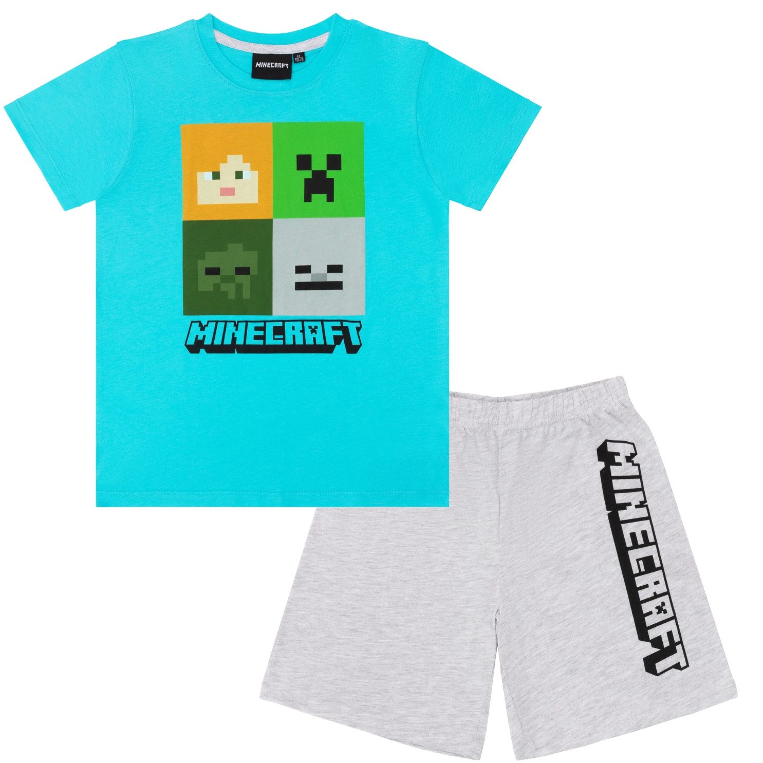 Minecraft Schlafanzug Minecraft Kinder Pyjama kurzer Schlafanzug Creeper (Minecraft)