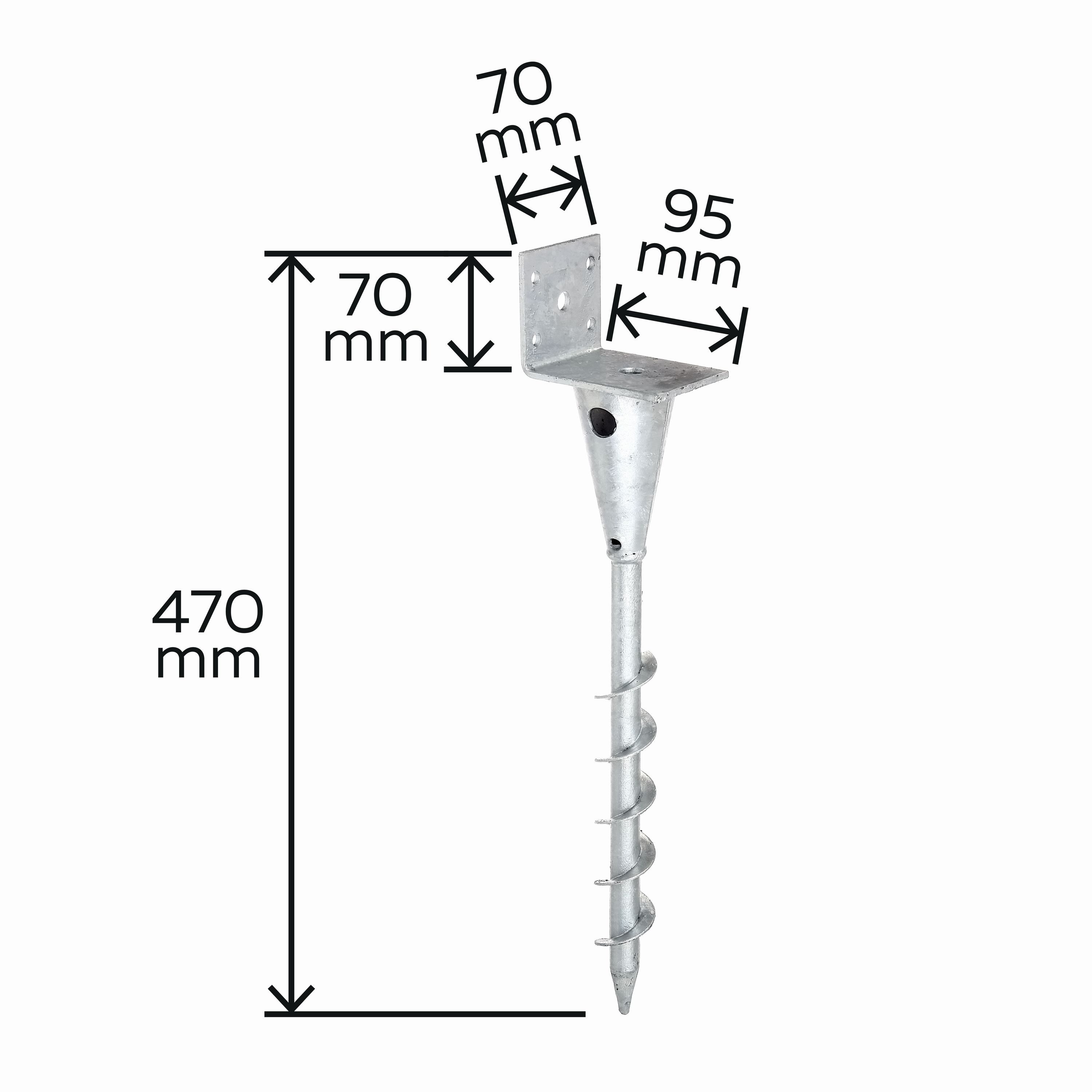 Alberts Pfostenträger Alberts 2 x L-Pfostenträger für Vierkantholzpfosten, Höhe 470 mm, 95x7, (2-St), Alberts L-Pfostenträger für Vierkantholzpfosten im Bundle, feuerverzin