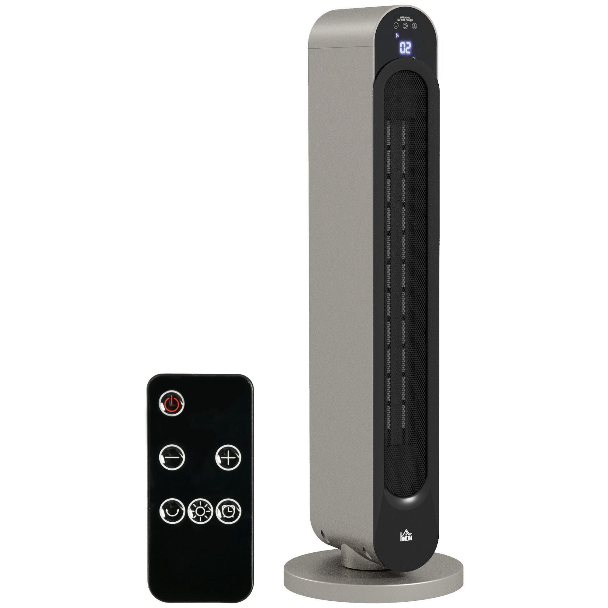 Rolipo Elektrokamin Keramikheizlüfter für Räume bis 25 m² mit Oszillation, 1100 und 2200 W mit Fernbedienung und Timer bei 73,5 cm Höhe