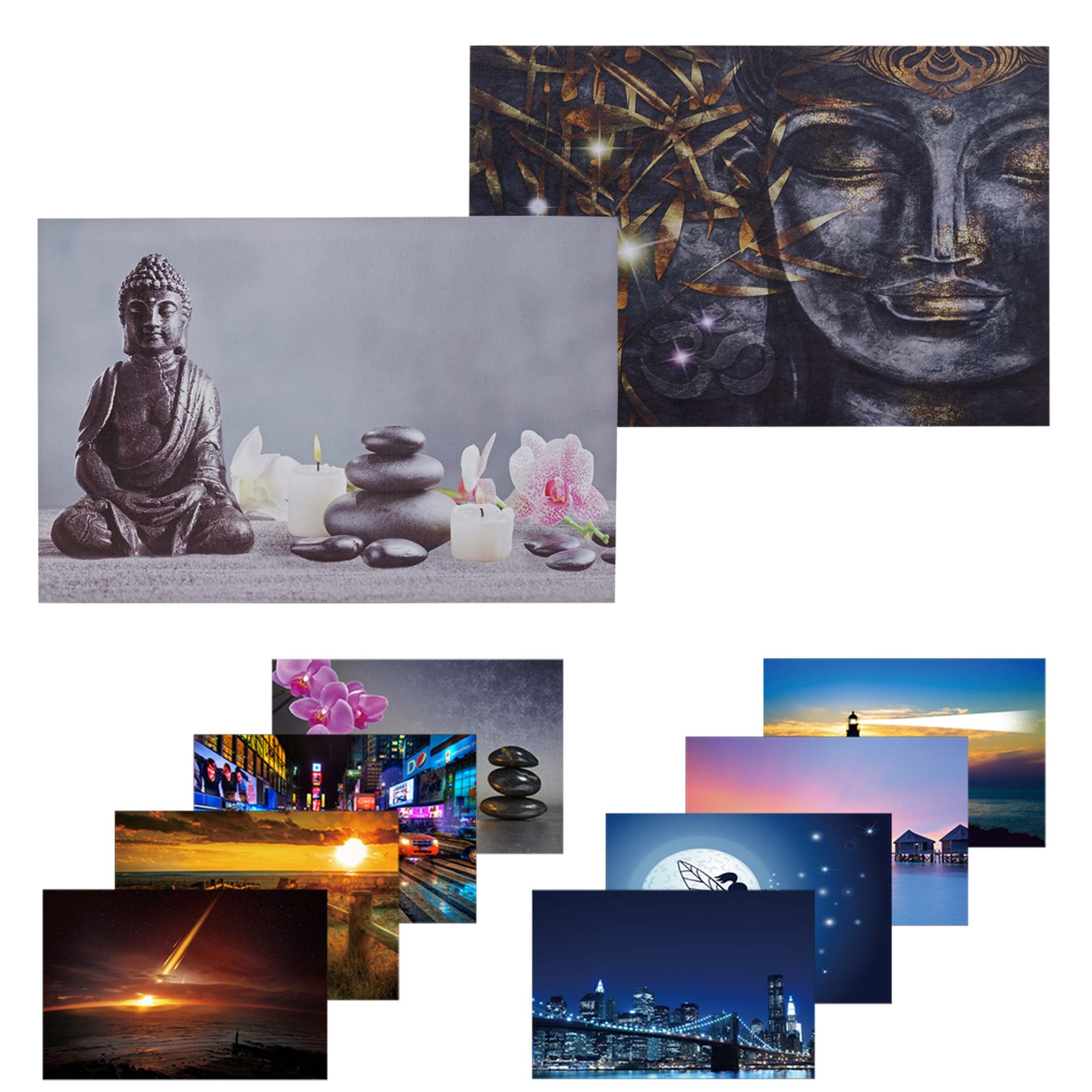 MCW LED-Bild LED-Bild-T-2, Buddha + Kerzen günstig online kaufen