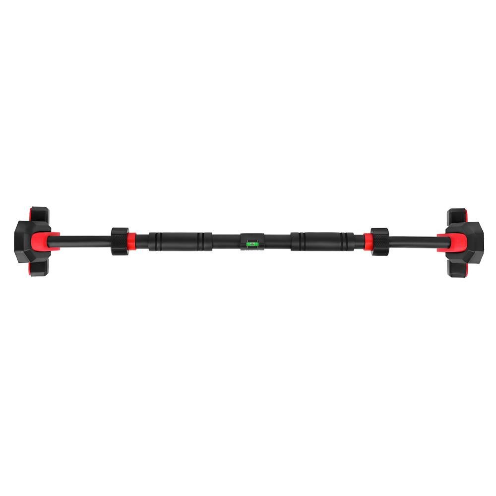 HMS Türreck Trainingsstange Klimmzugstange Spannbar 77-95cm mit Stabilisierung, zur Befestigung im Türrahmen