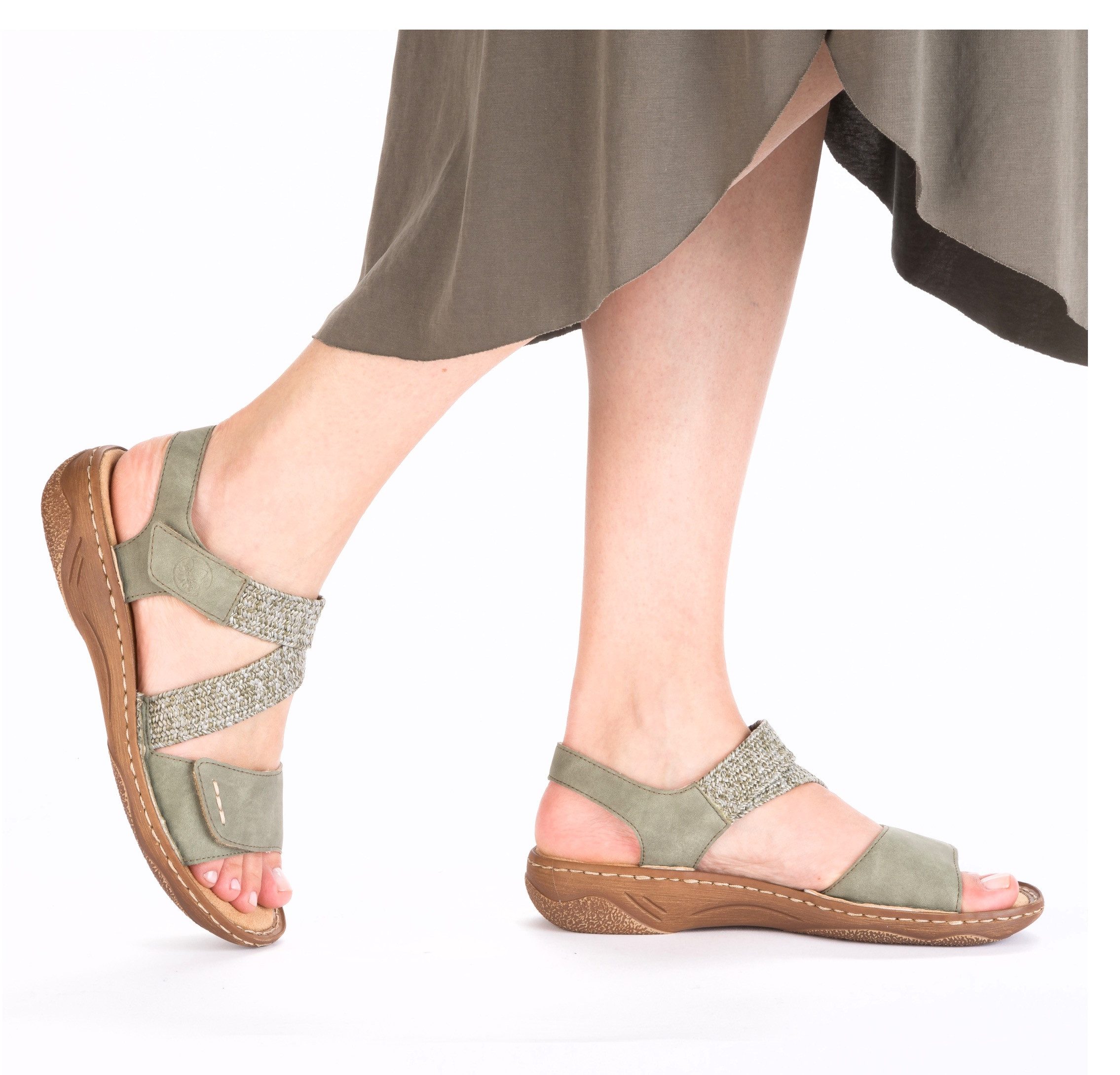 Rieker Sandale Sommerschuh, Riemchensandale, Sandalette mit Klettverschlüsse