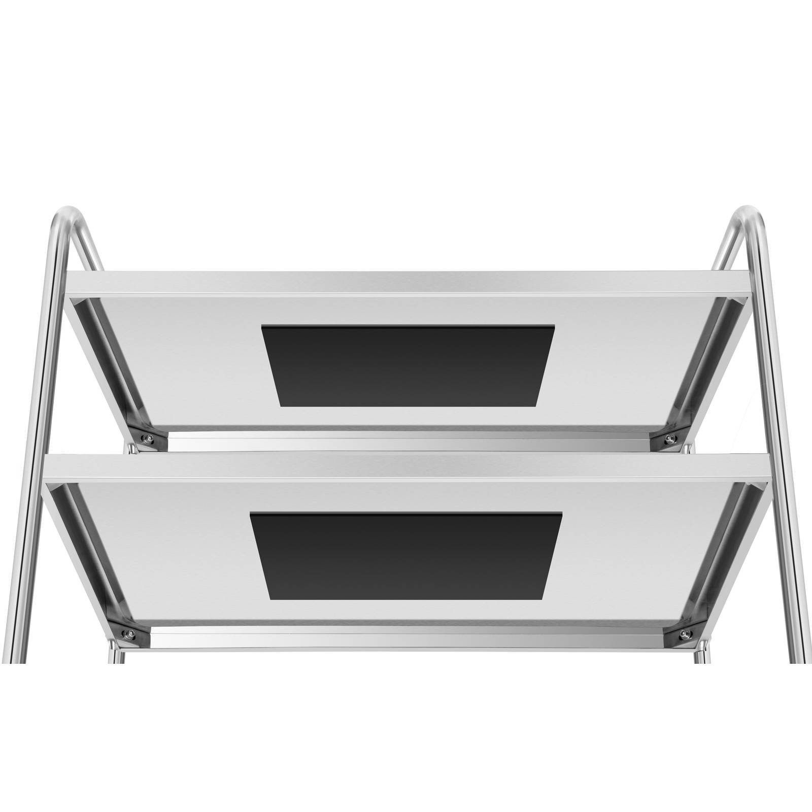 Servierwagen Edelstahl 3-Etagen - Küchenwagen Mit 4 Rädern & Bremsen