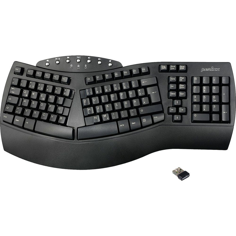 Perixx Perixx PERIBOARD-612BDE Bluetooth® Tastatur Deutsch, QWERTZ Schwarz Er Tastatur