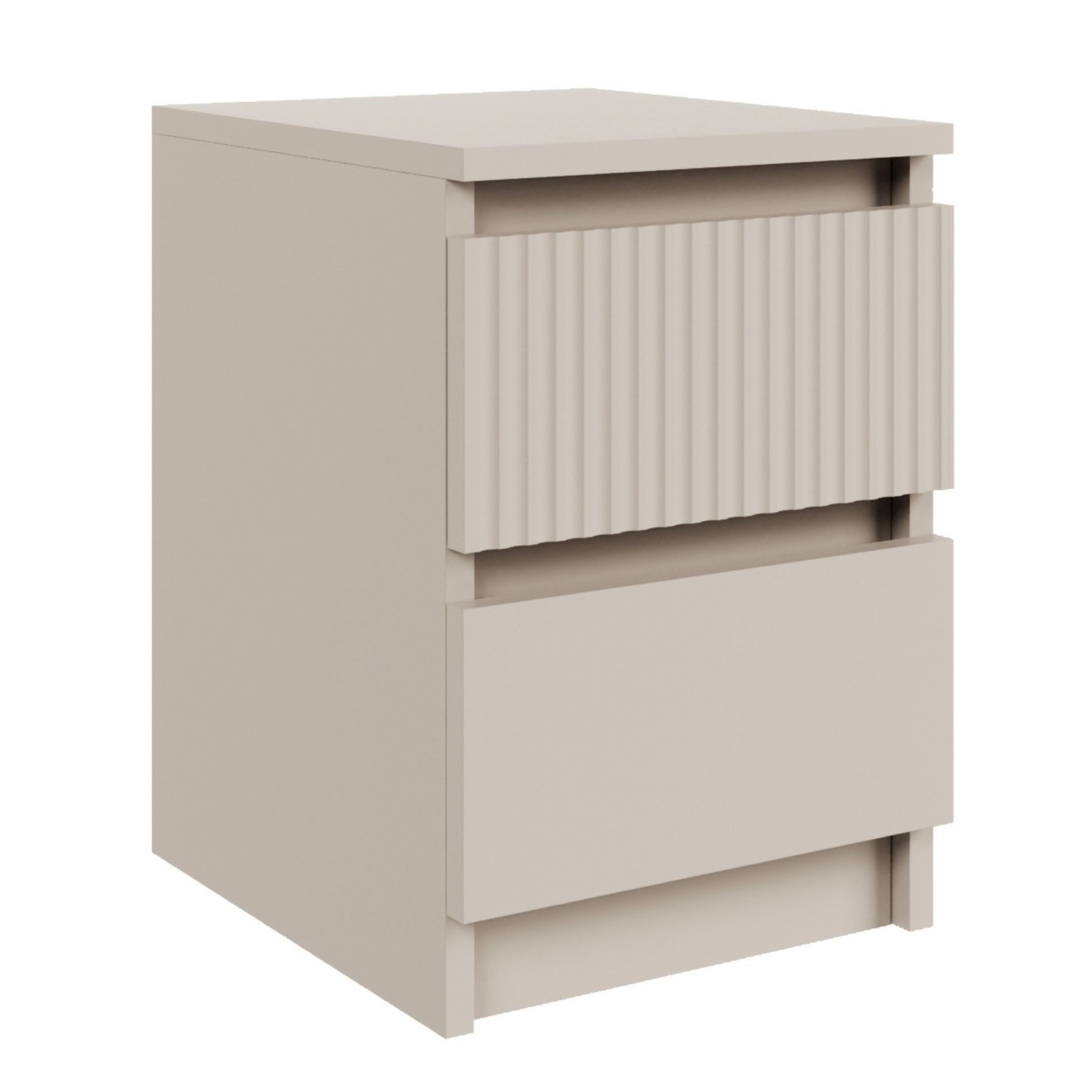 Selsey Nachttisch SANDIA, mit zwei Schubladen und geriffelter Front, 30 cm, günstig online kaufen