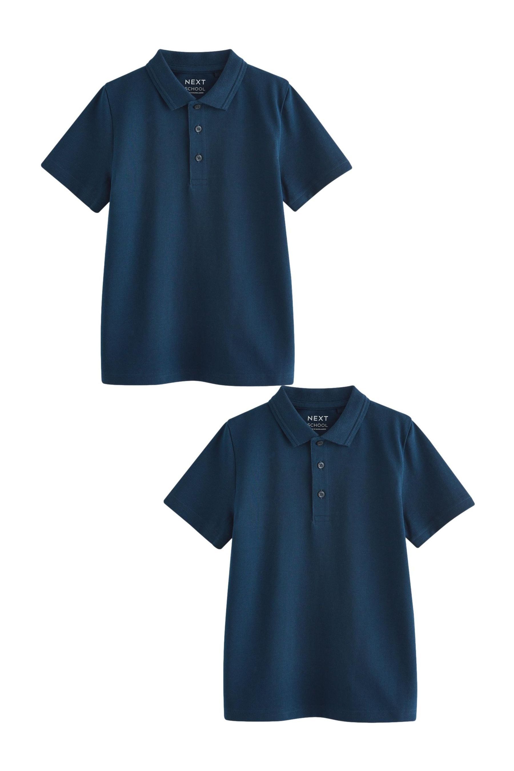Next Poloshirt Schul-Poloshirts aus Baumwolle im 2er-Pack (2-tlg)