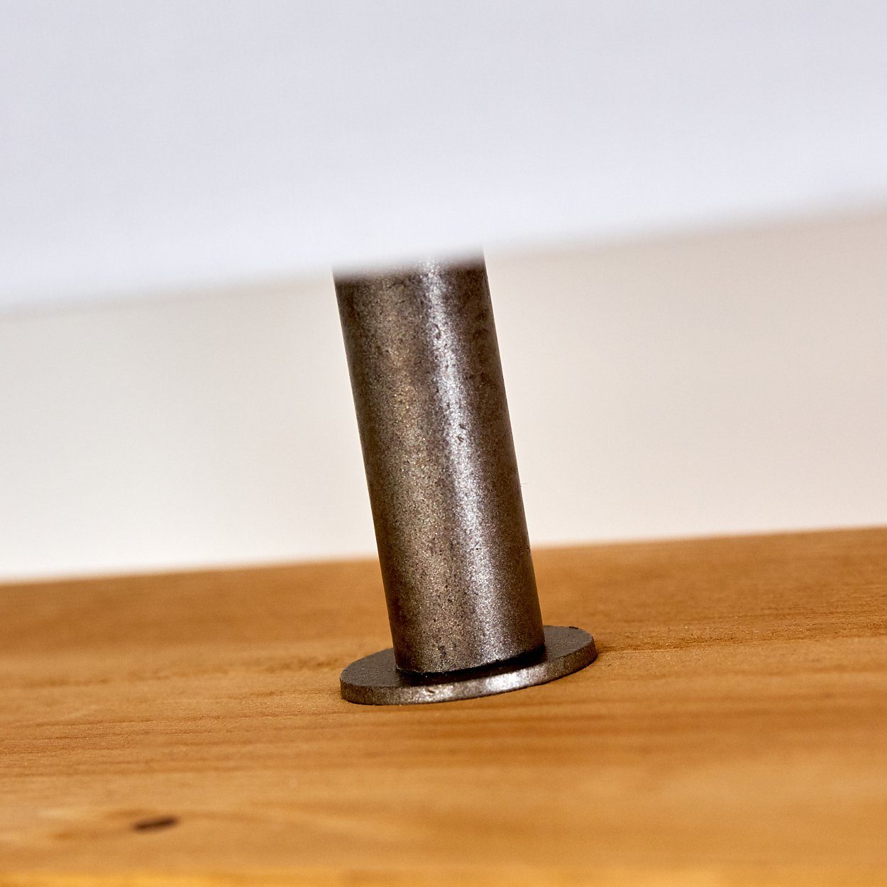 hofstein Tischleuchte Boho Lese Lampe Holz/Stoff weiß Wohn Schlaf Raum Beleuchtung Nacht