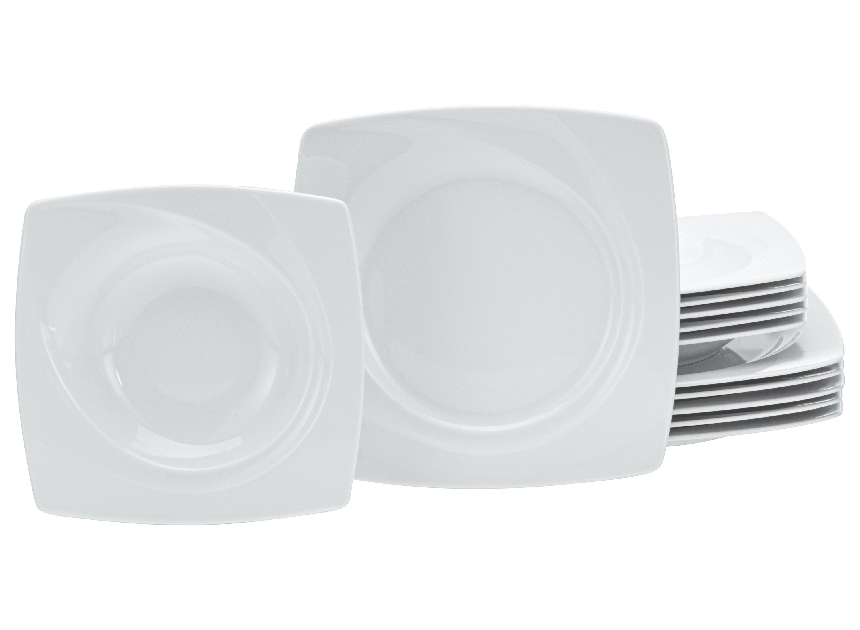 CreaTable Tafelservice Celebration Weiss (12-tlg), 6 Personen, Porzellan