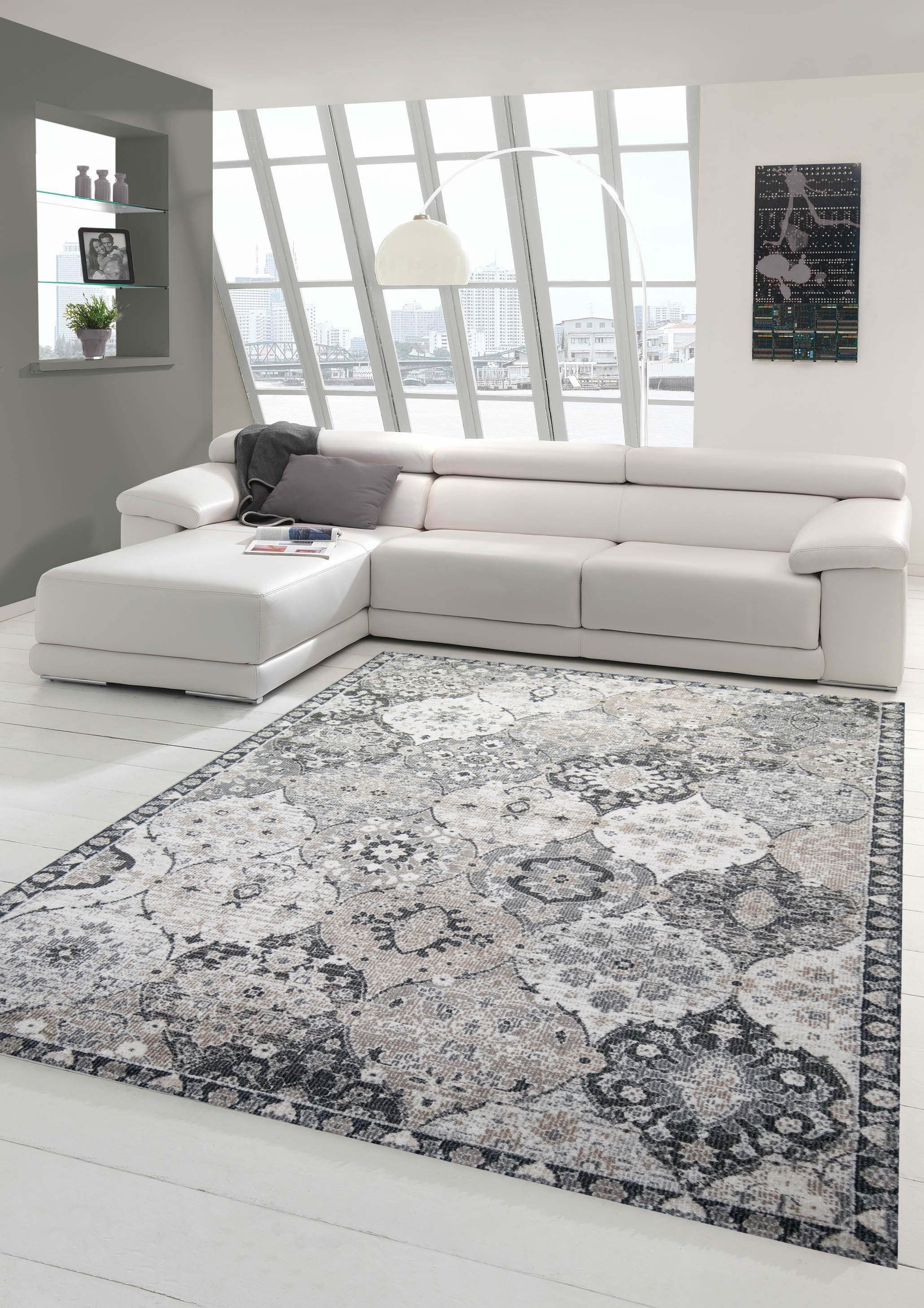Outdoorteppich »Teppich Orient Teppich Outdoor Wohnzimmerteppich Ornamente  in grau«, Teppich-Traum, rechteckig, Höhe 4 mm online kaufen | OTTO