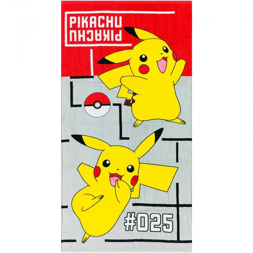 POKÉMON Badetuch Pikachu Strandtuch Handtuch 140 x 70 cm Strandlaken  Duschtuch