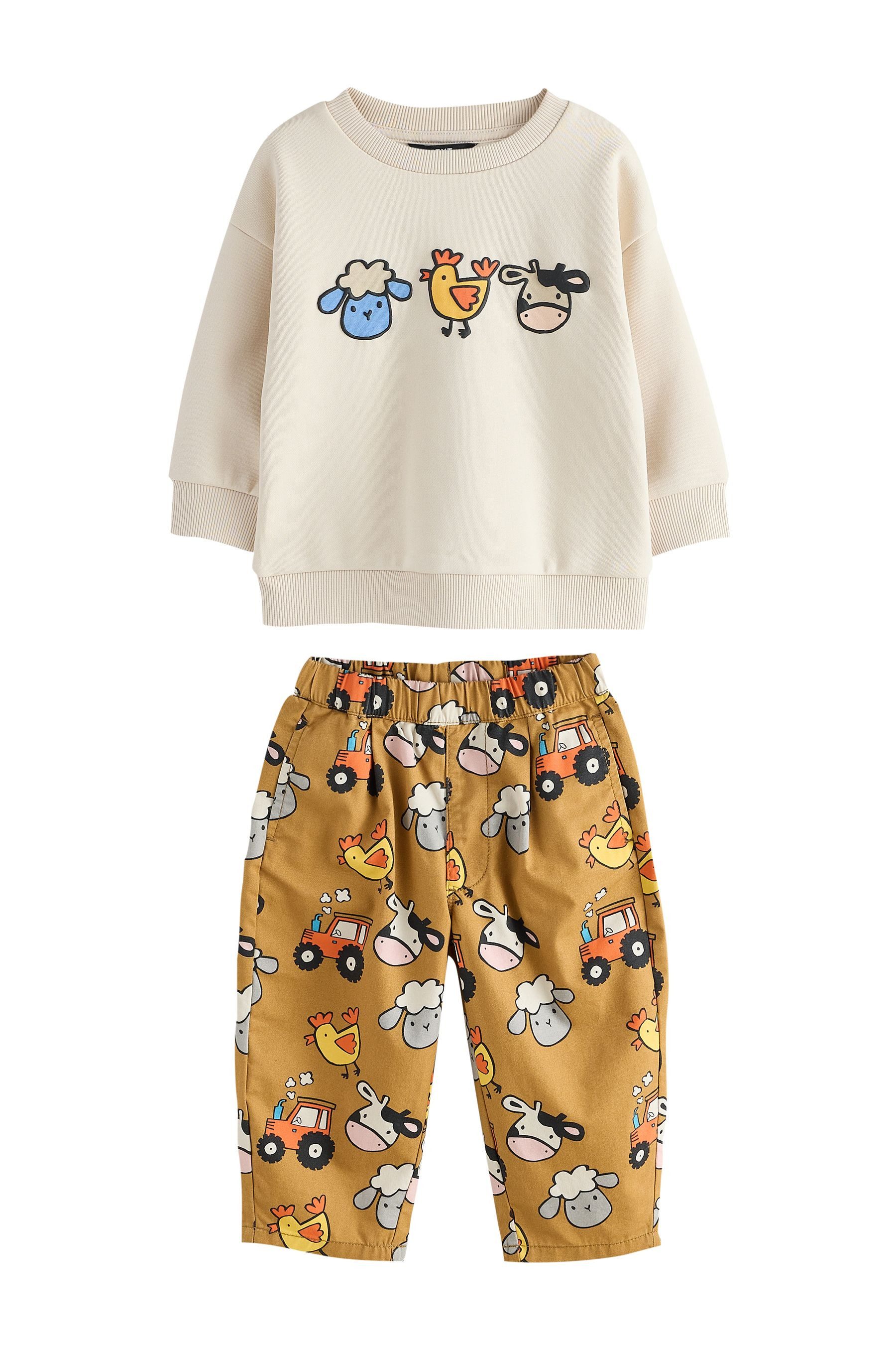 Next Top & Hose Langarmshirt und Hose mit weitem Bein im Set (2-tlg) – Bild 2 von 5
