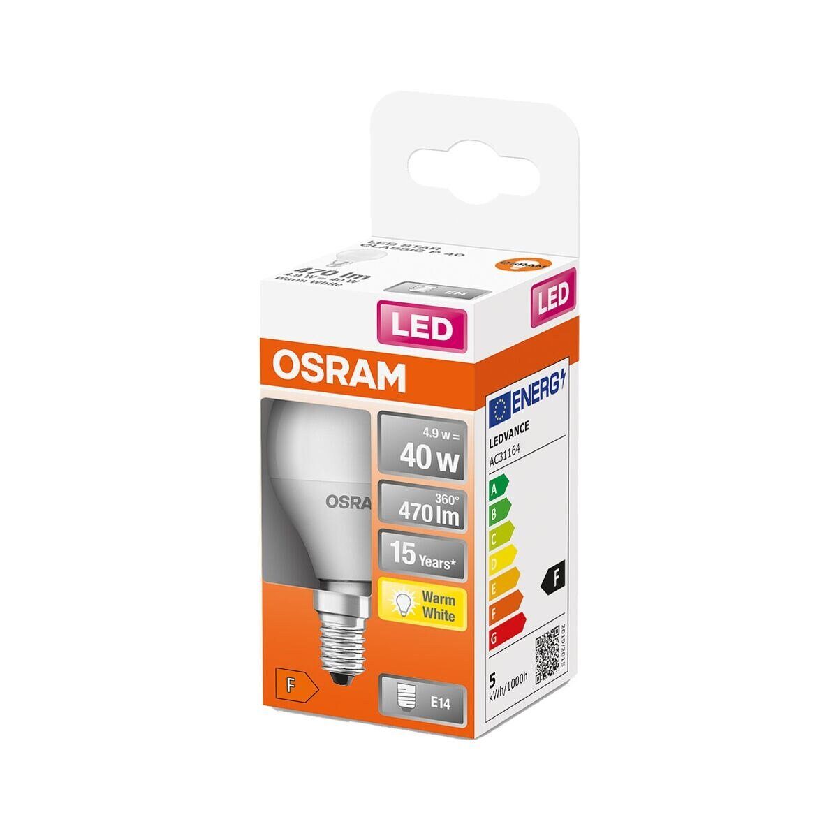 Osram LED-Leuchtmittel Star Classic P, E14, Warm White, 5,5 W