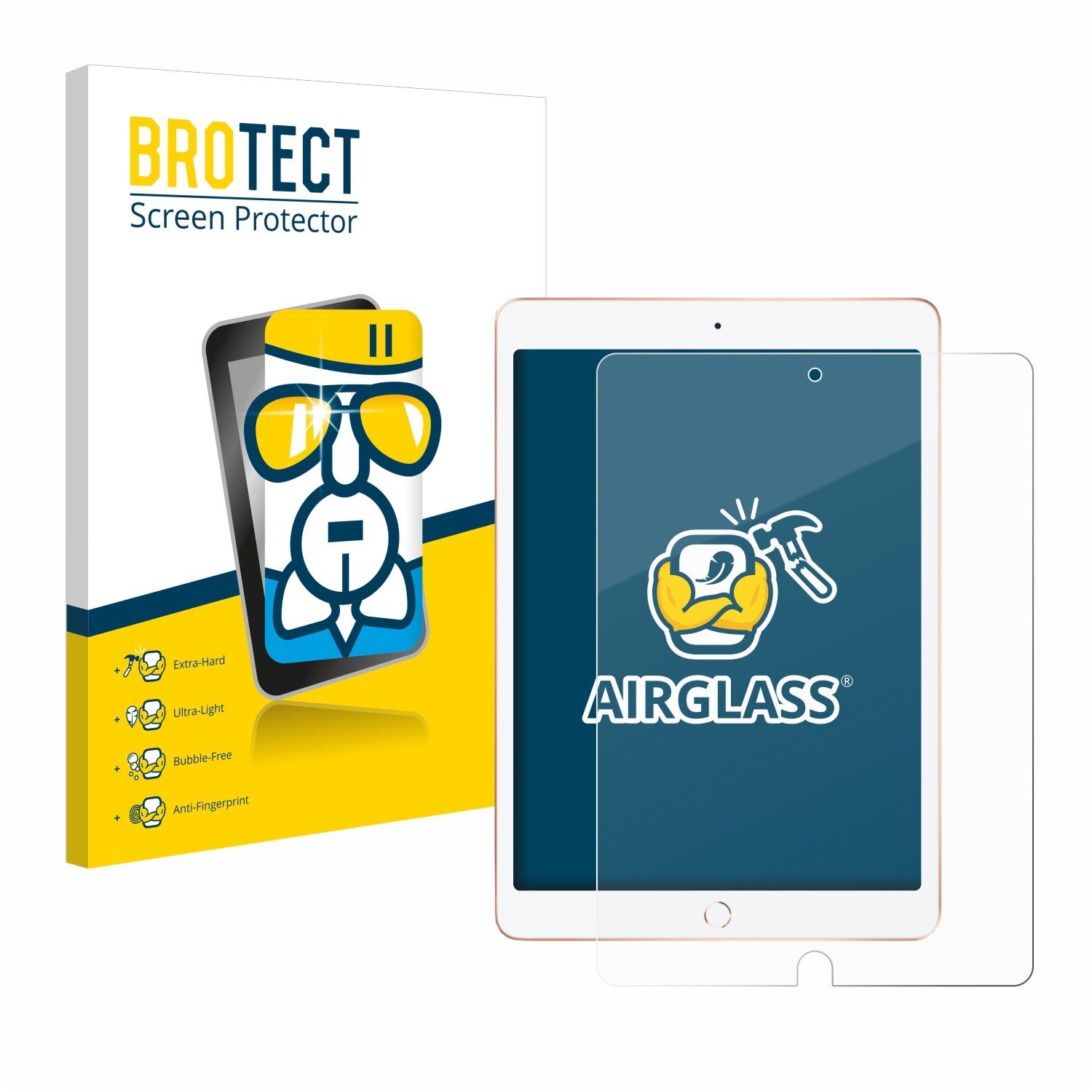 BROTECT Displayschutzglas Folie für Apple iPad 10.2" WiFi 2020 (8. Gen), Schutzfolie Glas Panzer Display Schutz klar