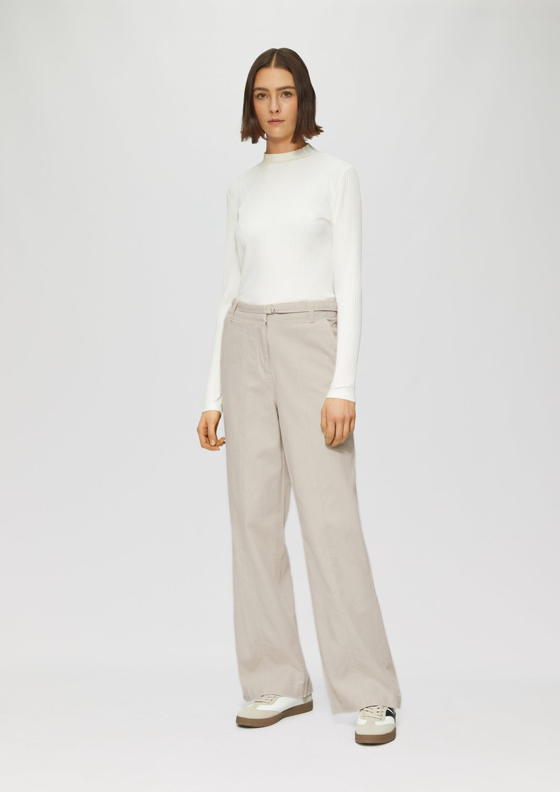 s.Oliver Chinos Hose Wide-Leg-Hose aus Twill mit Gürtel