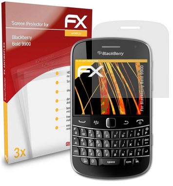 atFoliX Schutzfolie für Blackberry Bold 9900, (3 Folien), Entspiegelnd und stoßdämpfend