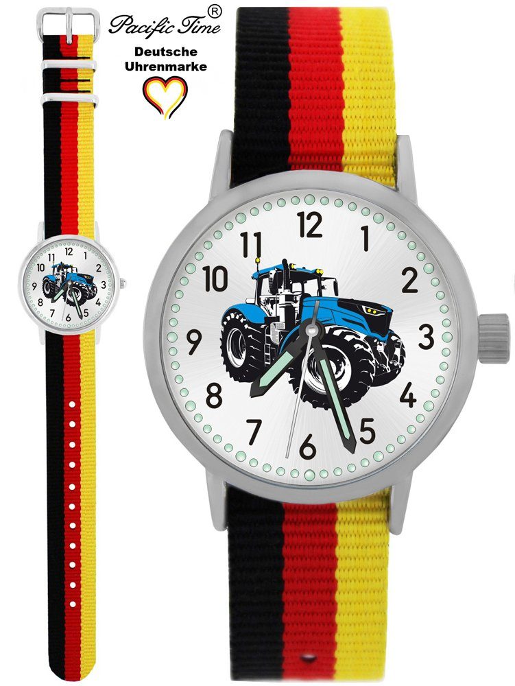 Gratis Time Quarzuhr Wechselarmband, Traktor Pacific Versand gelb Kinder schwarz Armbanduhr blau Mix Match und - rot Design