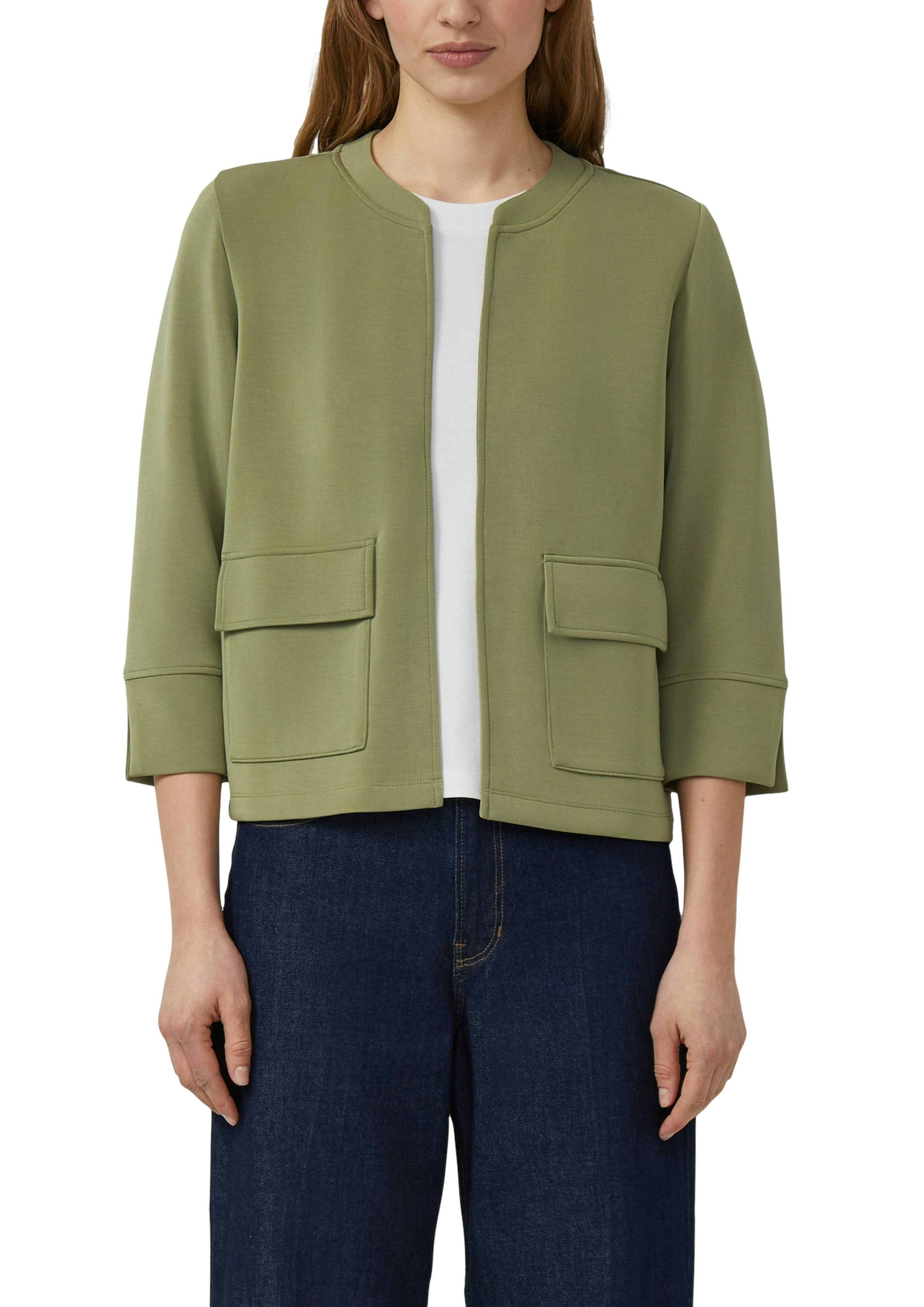 s.Oliver Sweatjacke Kurze Sweatjacke ohne Verschluss