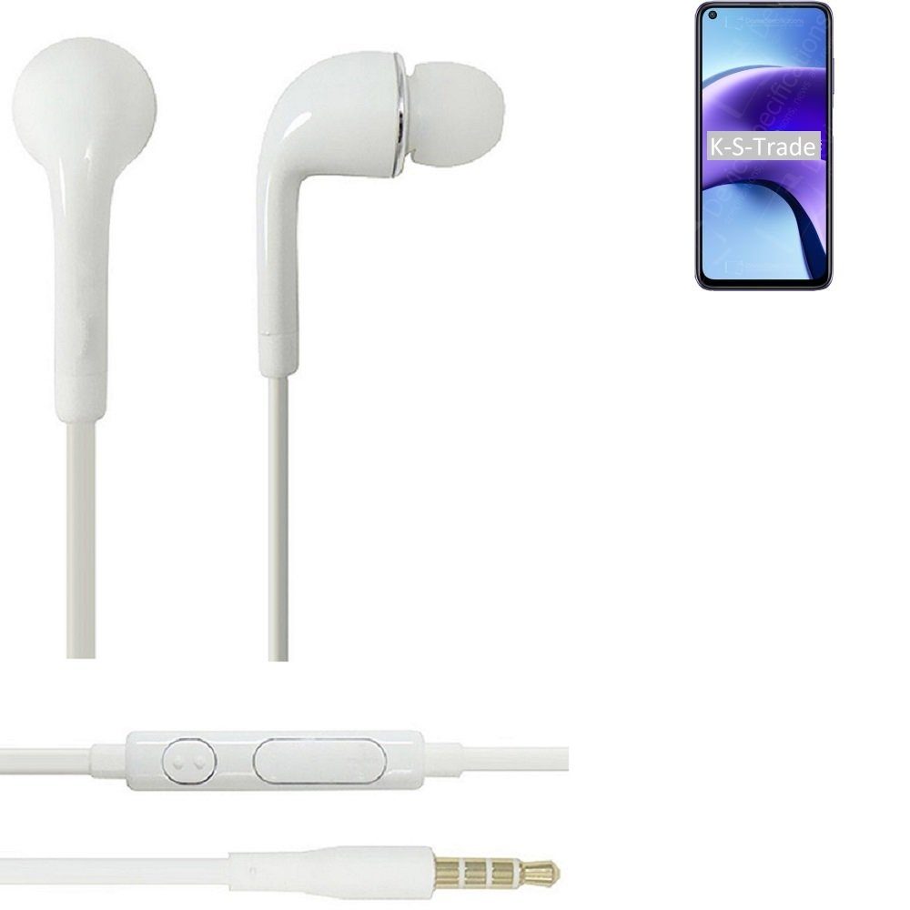 K-S-Trade für Xiaomi Redmi Note 9T In-Ear-Kopfhörer (Kopfhörer Headset mit Mikrofon u Lautstärkeregler weiß 3,5mm)