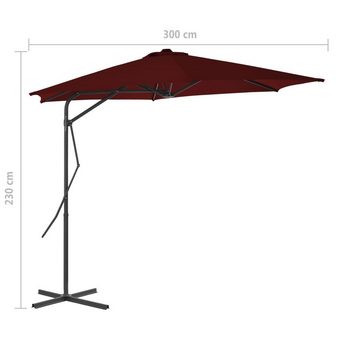 vidaXL Balkonsichtschutz Sonnenschirm mit Stahlmast Bordeauxrot 300x230 cm