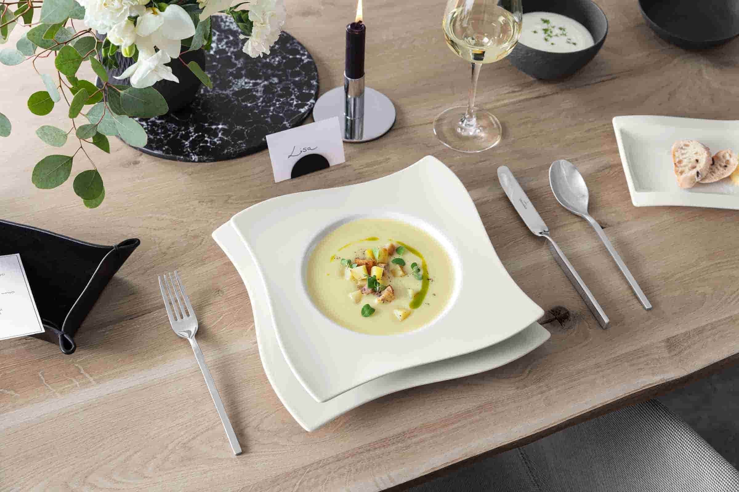 Villeroy & Boch Kombiservice NewWave Einsteiger-Set 8er Set (8-tlg), 2 Personen, Porzellan