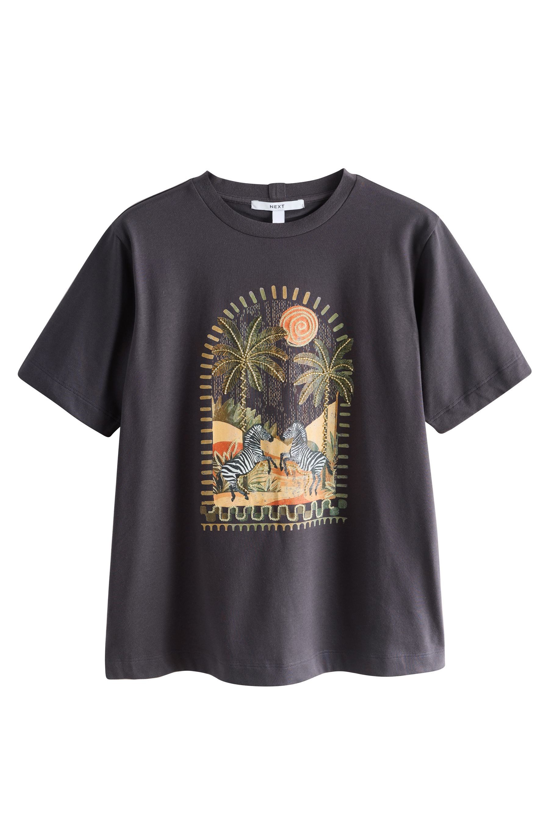 Next T-Shirt Schweres T-Shirt mit Provence-Grafik (1-tlg) günstig online kaufen