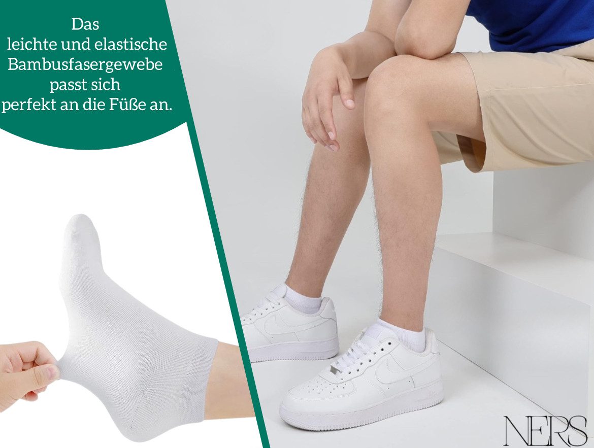 NERS Kurzsocken aus Bambus Damen & Herren, ohne drückende Naht & einschneidendes Gummi (Spar-Set, 10-Paar) Bambussocken, Atmungsaktiv, gegen Schweißfüße, in Ges – Bild 3 von 3