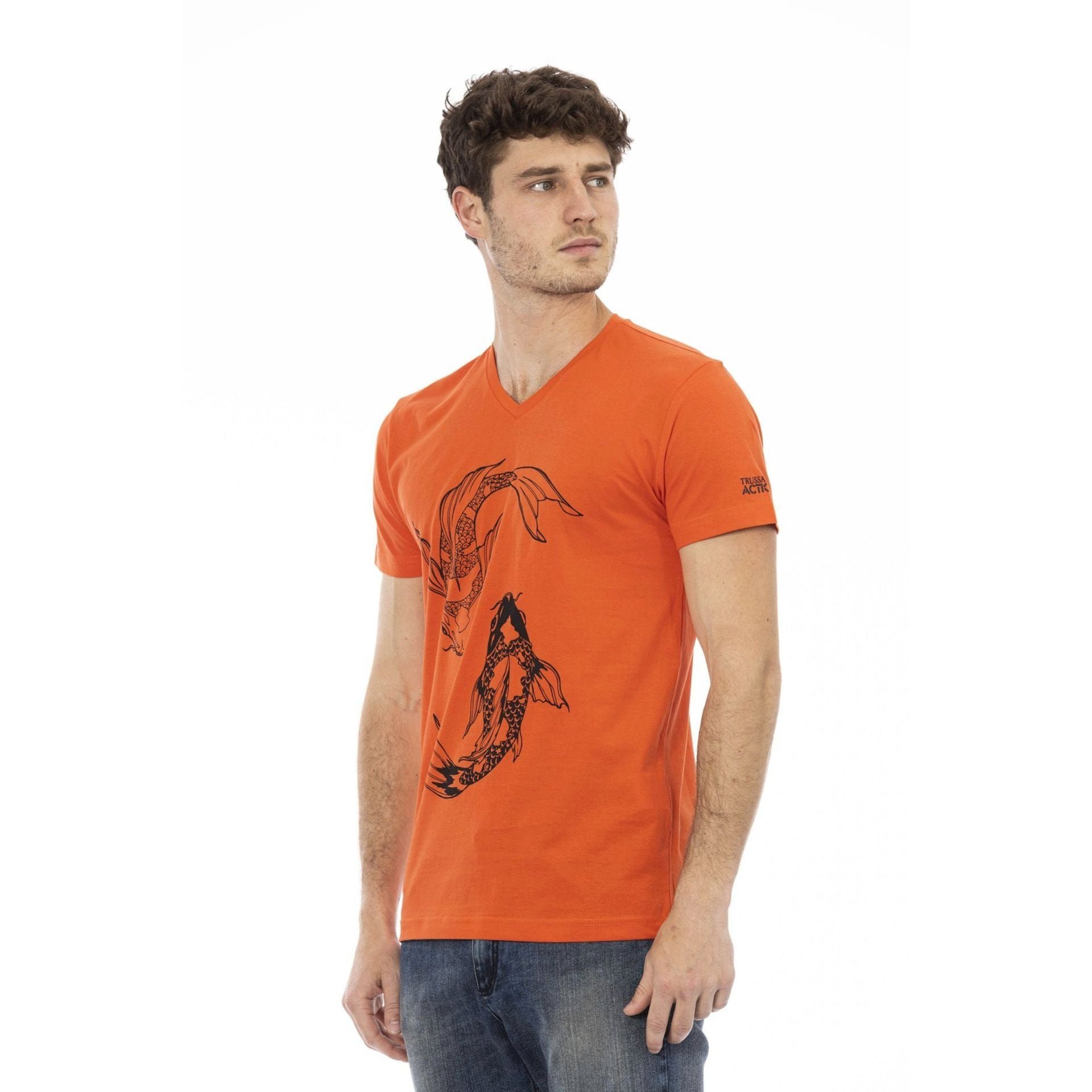 Trussardi Logo-Muster subtile, T-Shirt stilvolle T-Shirts, verleiht sich aus, Note aber eine das Trussardi Es Action Rot durch das zeichnet
