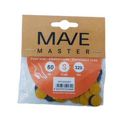 MAVE Pediküreaufsatz MAVE Master Ersatzpads für Podo DISK ø15 mm S – 320 Grit, 50-St., Durchmesser von 15 mm in der Größe S