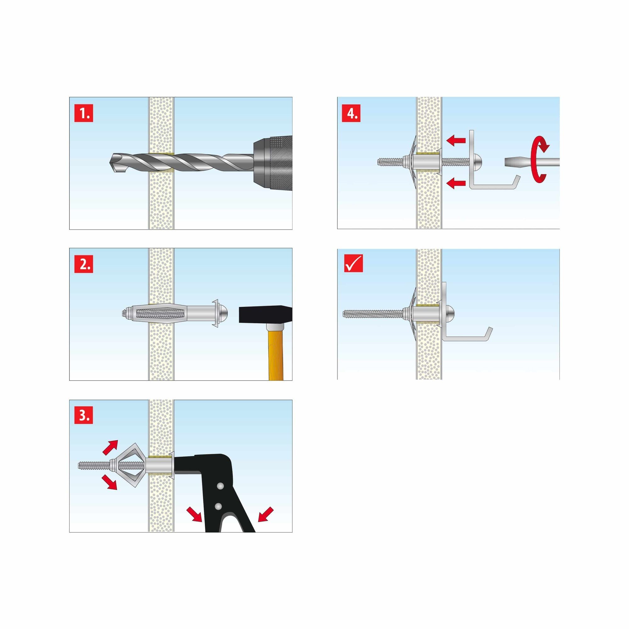TOX-DÜBEL-TECHNIK Universaldübel, (25-tlg), Metall-Hohlraumdübel Acrobat