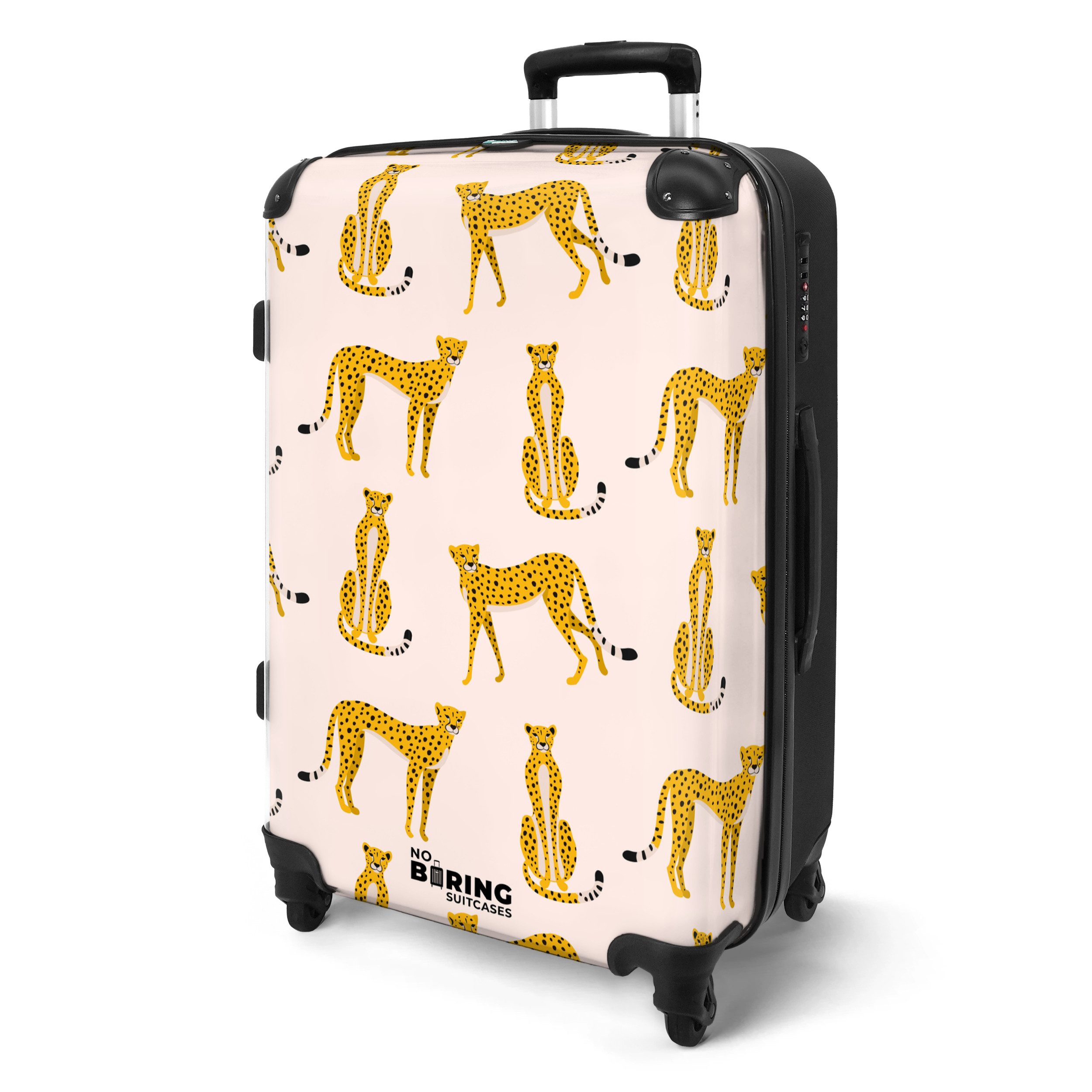 NoBoringSuitcases.com© Hartschalen-Trolley Geparden als Muster auf günstig online kaufen