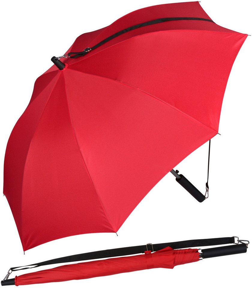 iX-brella Stockregenschirm Umhängeschirm mit längenverstellbarem Tragegurt, mit Auf-Automatik, in vielen Farben