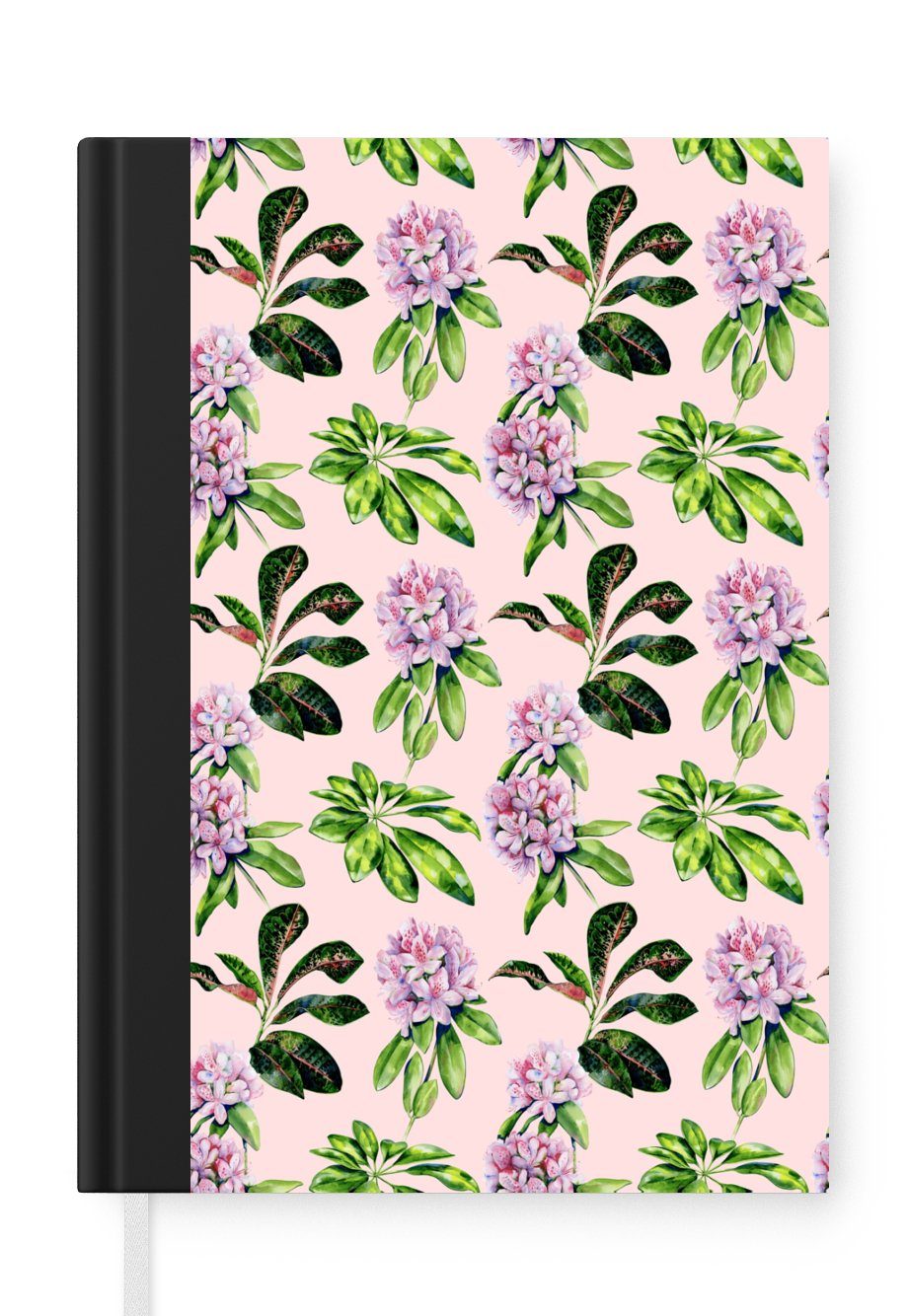 MuchoWow Notizbuch Blumen - Hortensie - Muster, Journal, Merkzettel, Tagebuch, Notizheft, A5, 98 Seiten, Haushaltsbuch
