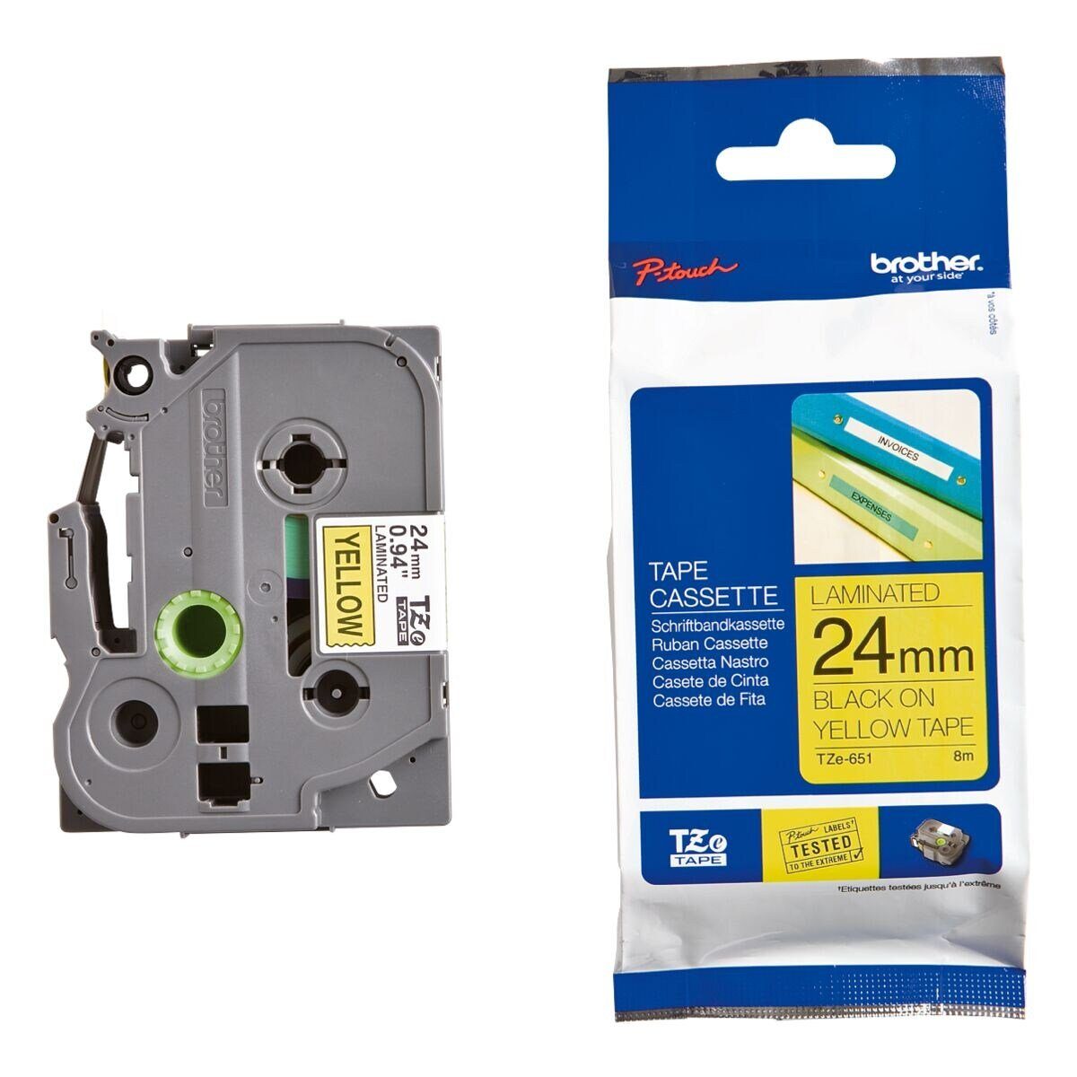 Brother Beschriftungsband Tze, 24 mm x 8 m, 24,00 mm x 8,00 m, laminiert