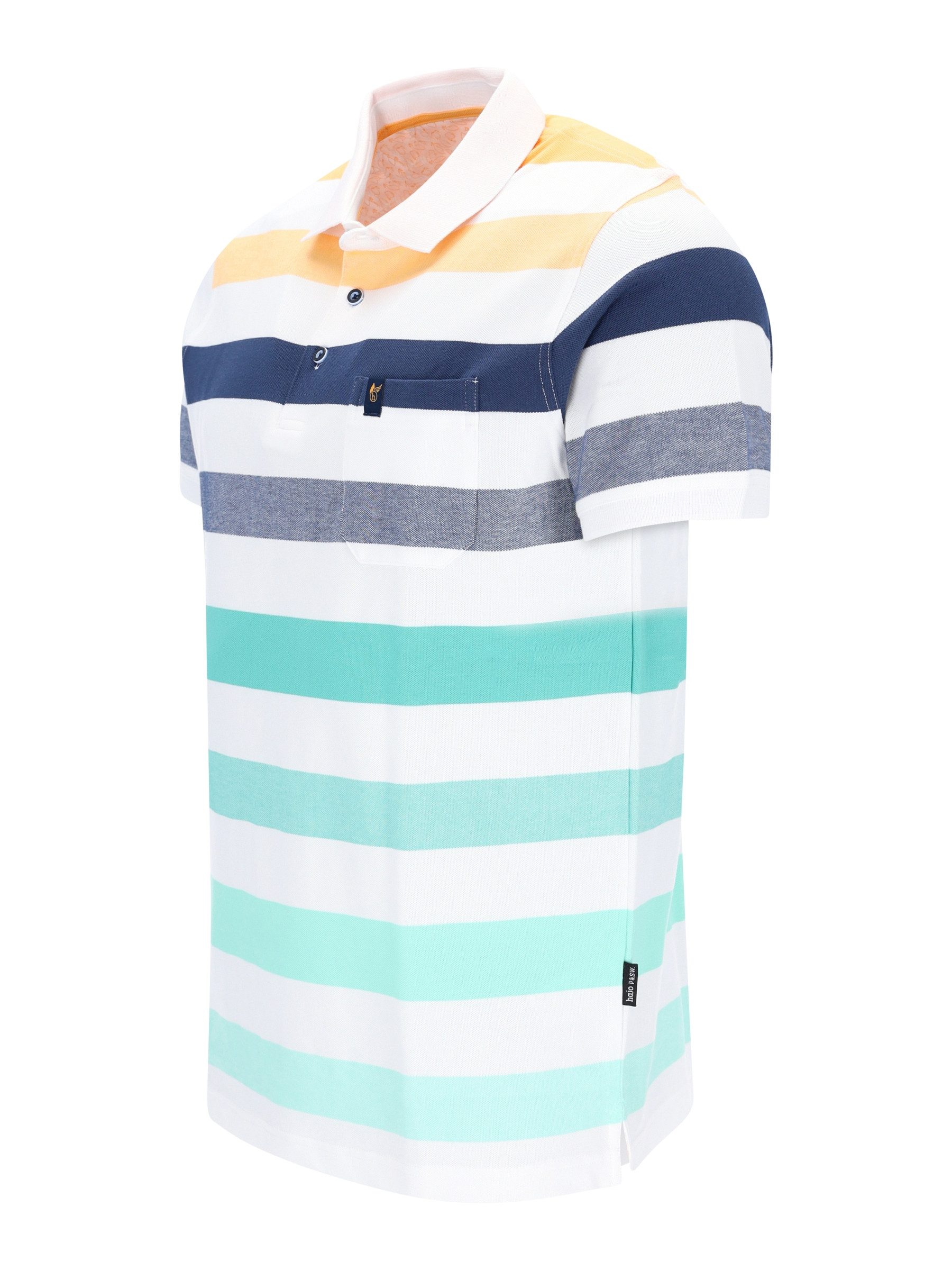 Hajo Poloshirt Pikee-Polo in garngefärbtem Blockringel allover - stay fresh-Qualität