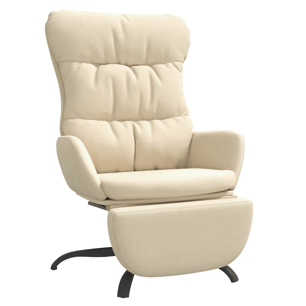 vidaXL Relaxsessel, Relaxsessel mit Fußteil Creme Stoff
