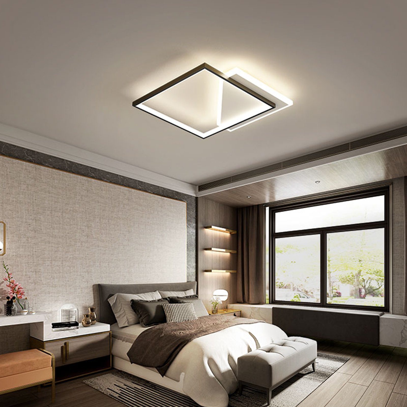 Daskoo Deckenleuchten 30W LED Deckenlampe 50cm Modern Wohnzimmerlampe mit Fernbedienung, LED fest integriert, Warmweiß,Neutralweiß,Kaltweiß, LED Deckenleuchte stufenlos dimmbar
