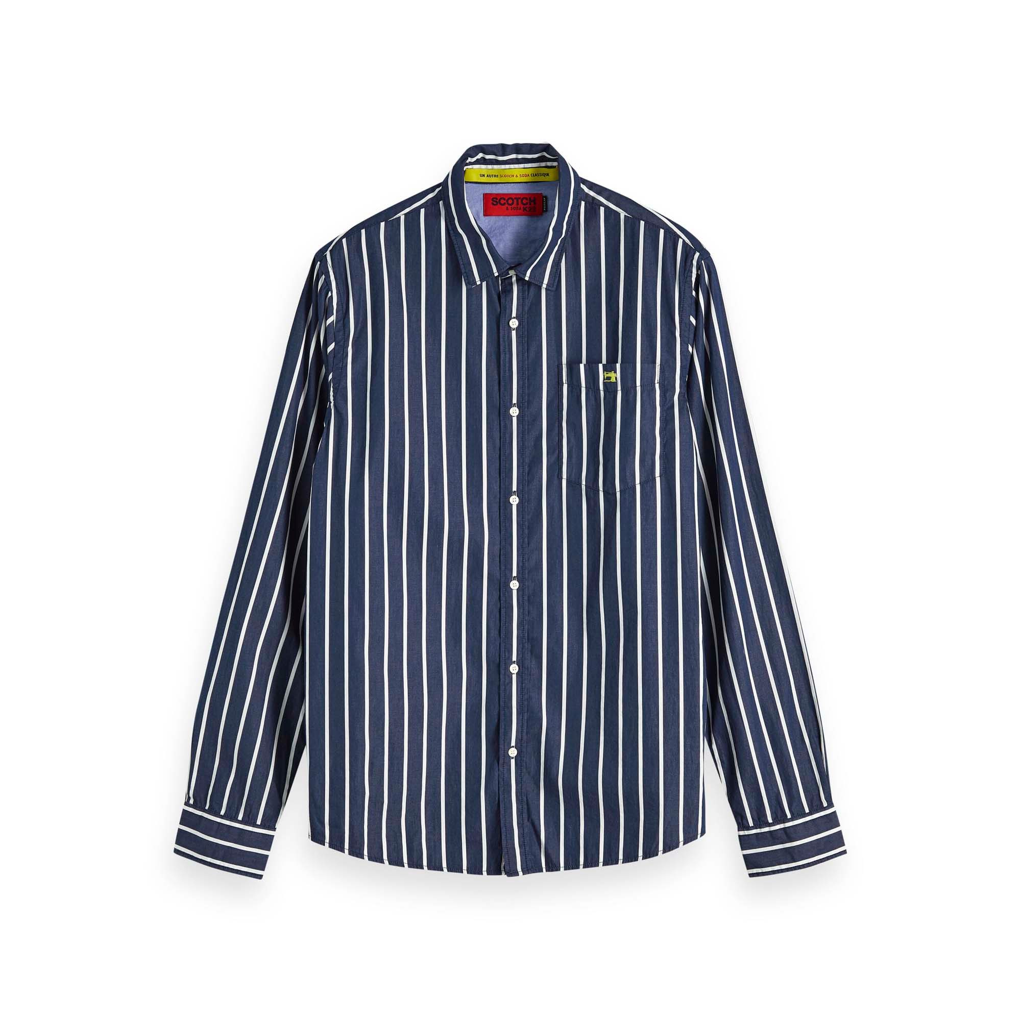 Kurzarmhemd Scotch & Soda Herren Langarmhemd Classic Breton Stripe Shirt 152149