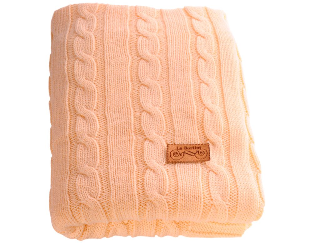 Babydecke Babydecke aus Baumwolle einlagig gestrickt in Creme, La Bortini, leicht, weich, neutral, für Neugeborene