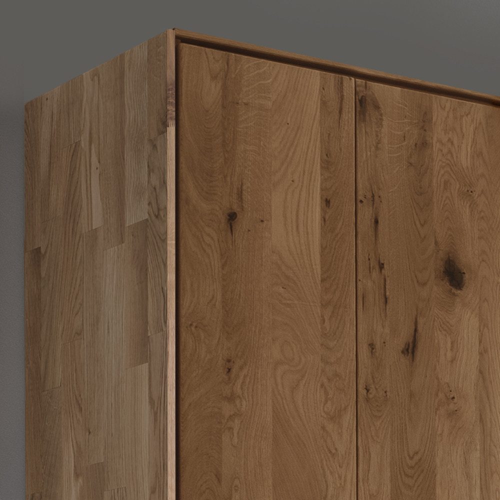 Lomadox Kleiderschrank AVELLINO-137 Garderobenschrank Schlafzimmerschrank Massivholz Schrank Eiche