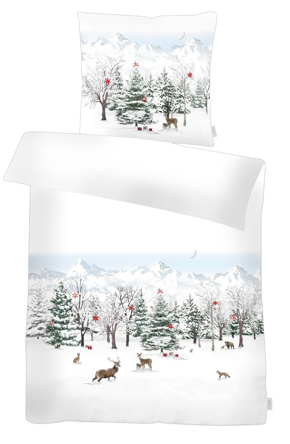 APELT Bettwäsche Anton Flanell, Feinflanell, 2 teilig, Winterlandschaft günstig online kaufen