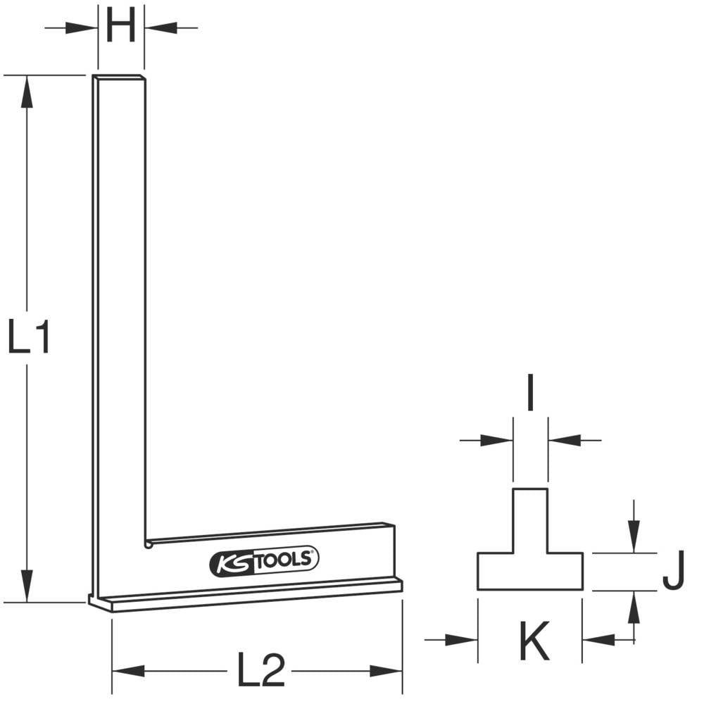 Thumbnail - KS Tools Winkelmesser Anschlagwinkel, 100mm