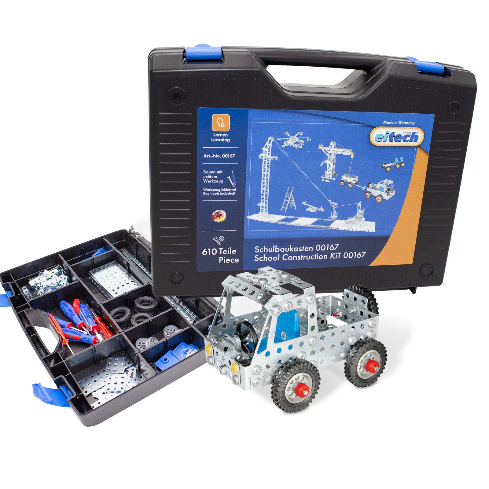 Eitech eitech Schulbaukasten 00167 für max. 4 Schüler Металлический конструктор, (MINT Lernspielzeug, 610 St., Baukasten für Kinder ab 8 Jahre), Made in Germany