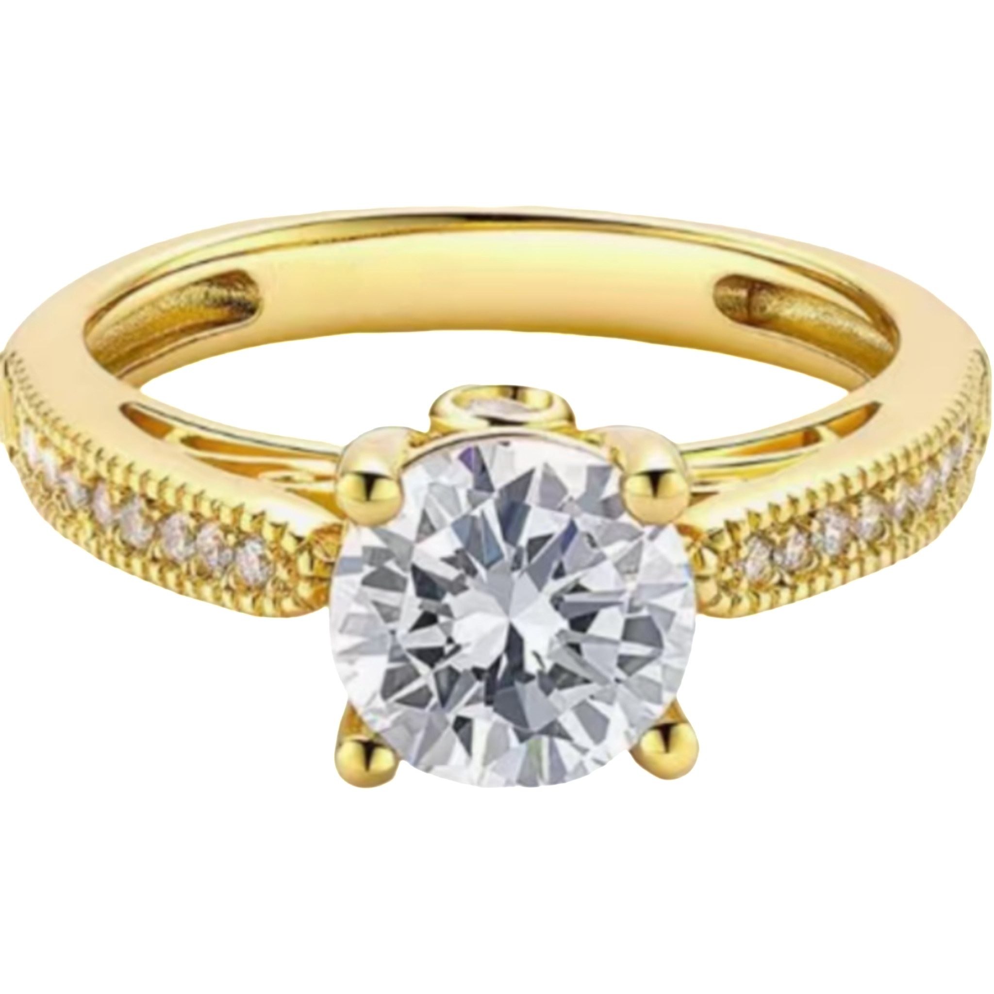 Jumpeak Diamantring 1ct statement ring,ring gold damen 585 echtgold,engagement ring, geschenk für schwester,valentinstag geschenk für sie,Brillantschliff
